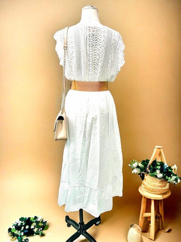 Robe longue blanche April Vintage