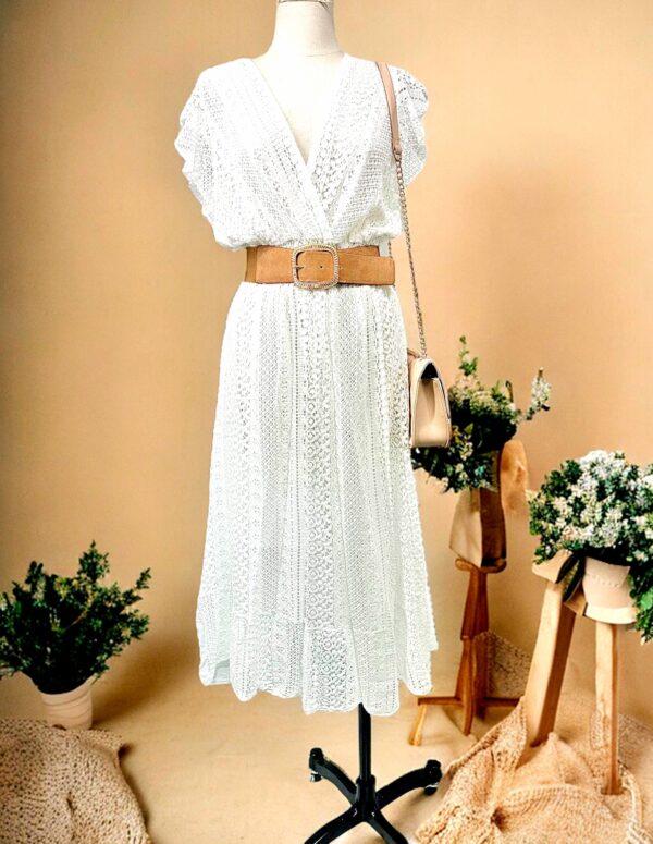 Robe longue blanche April Vintage