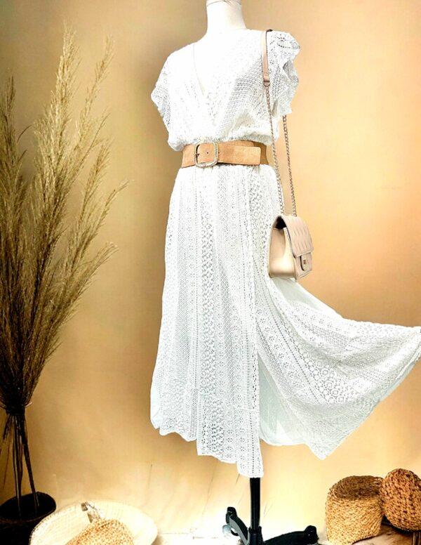 Robe longue blanche April Vintage