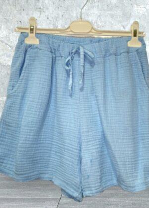 Short femme en coton avec cordon à nouer