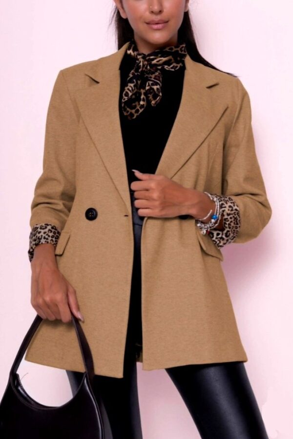 Veste femme doublure Léopard Camel