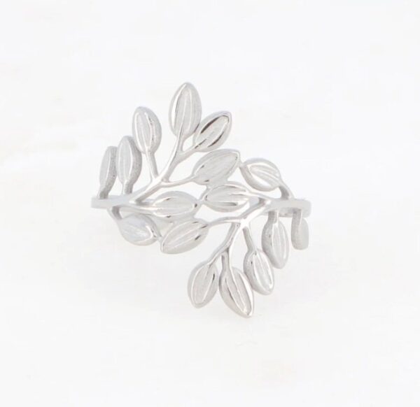 Bague ouverte Flora couleur argent