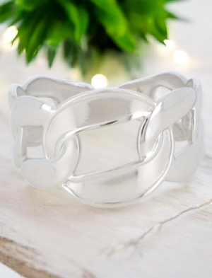 Bague maille effet mat couleur Argent