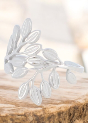 Bague ouverte Flora couleur Argent