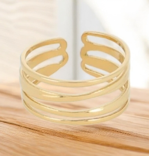 Bague 5 anneaux entrelacés couleur Or