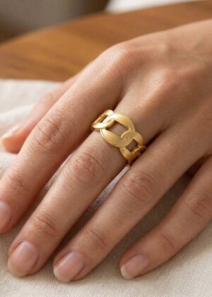 Bague maille dorée
