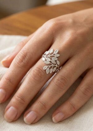 Bague ouverte Flora couleur Argent