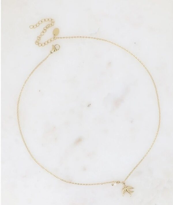 Collier envol d’un oiseau et petite perle d’eau douce – Image 2