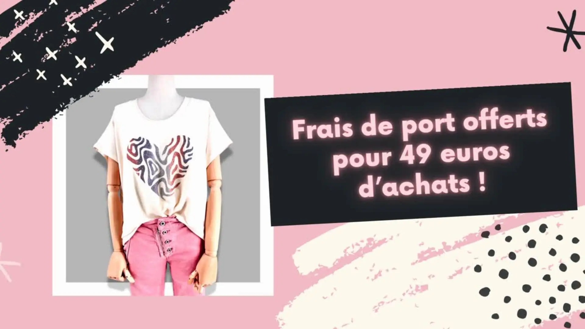 Frais de port offert au dessus de 49 euros d'achats