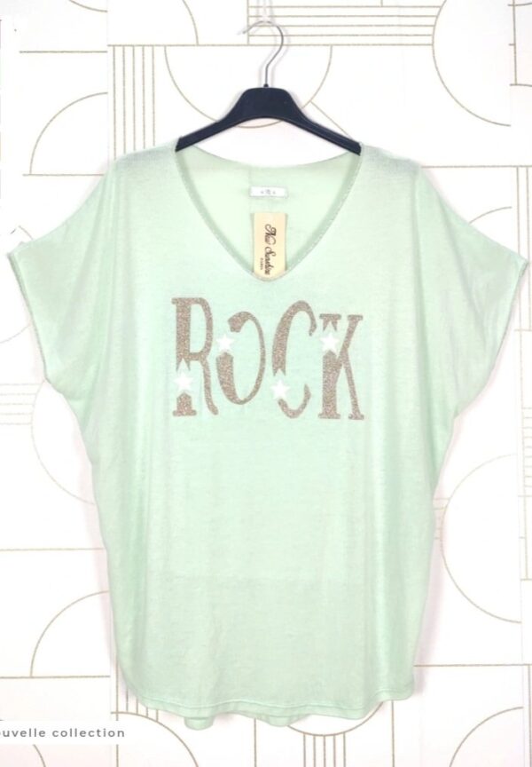 T-shirt Rock vert étoiles