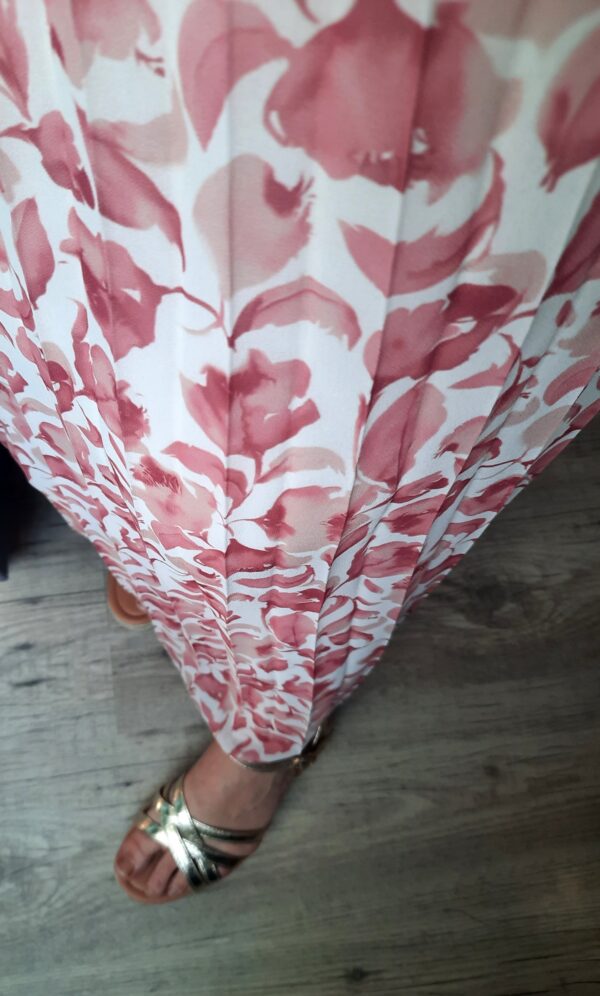 Jupe longue Fleurie Bohême rose