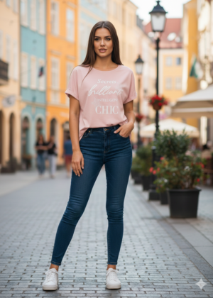T-shirt Oversize rose imprimé Secrets brilliant