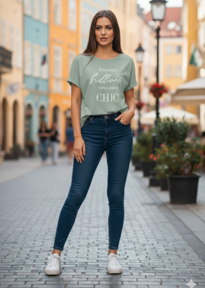 T-shirt Oversize vert imprimé Secrets brilliant