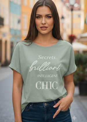 T-shirt Oversize vert imprimé Secrets brilliant