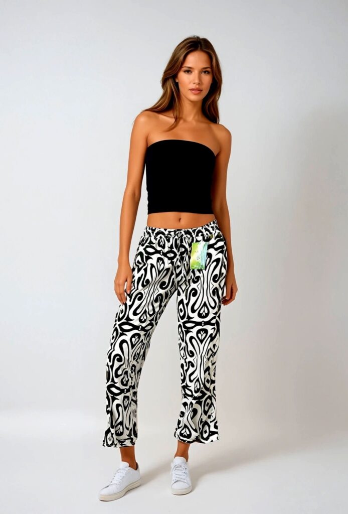 Pantalon femme imprimé Taille élastique