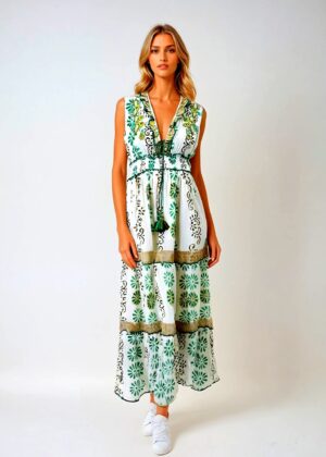 Robe Longue Bohème Verte