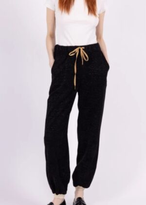 Pantalon noir avec fils argentés