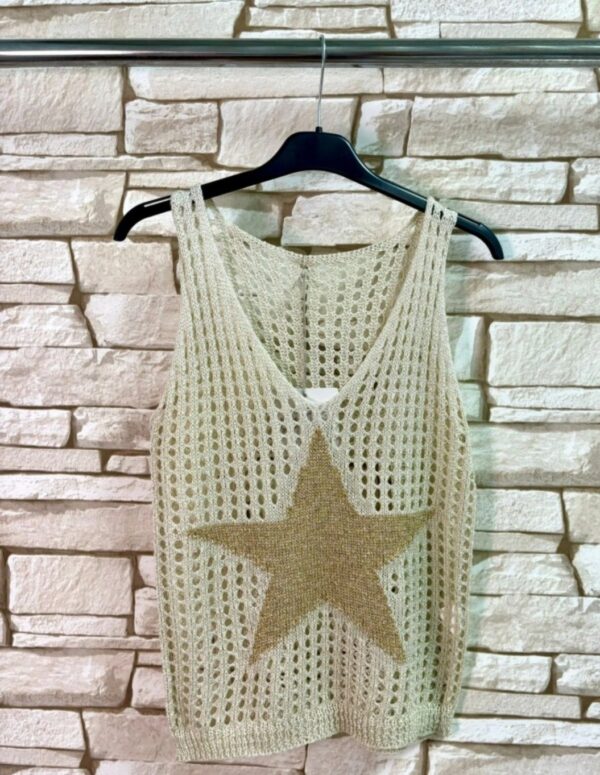 Top en maille dorée femme avec étoile Taille 38/40