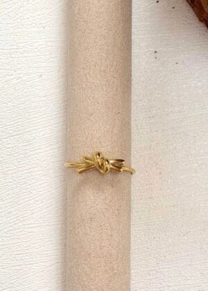 Bague noeud ajustable couleur or