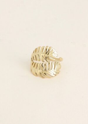 Bague Feuille dorée ajustable