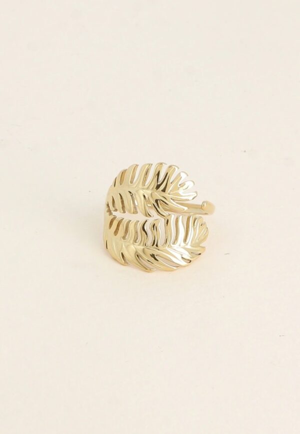 Bague Feuille dorée ajustable