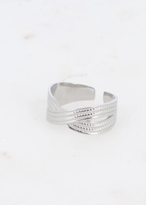 Bague Argentée tressée ajustable