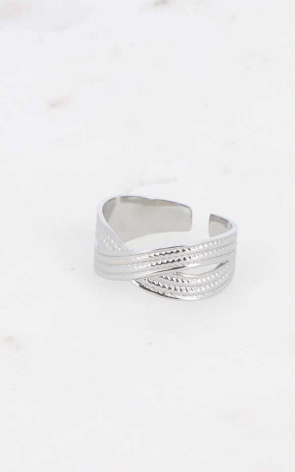 Bague Argentée tressée ajustable