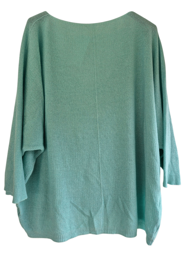 Pull fin femme fils argentés vert d’eau – Image 3