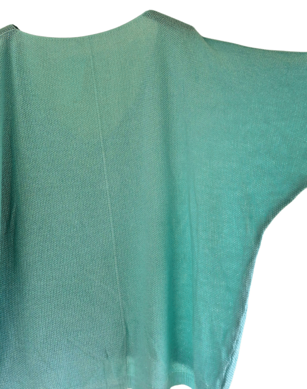 Pull fin femme fils argentés vert d’eau – Image 4