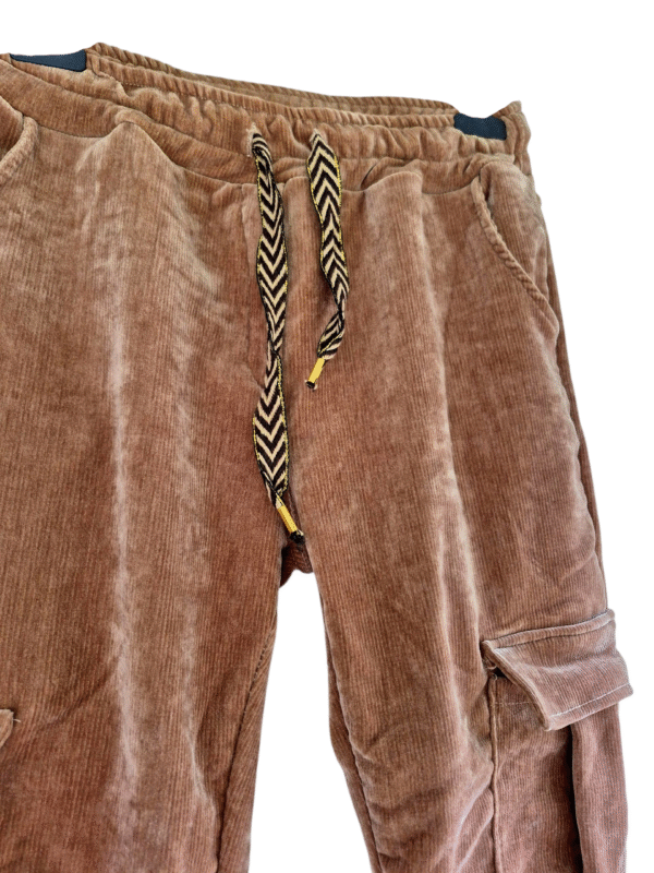 Pantalon Femme cargo velours Caramel – Taille Unique 36 au 42