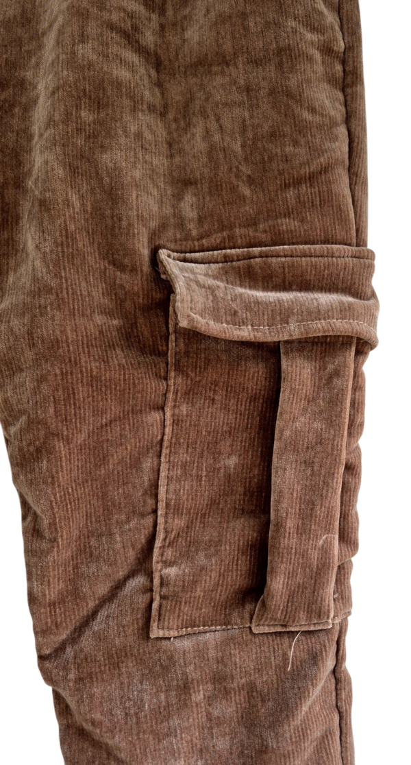 Pantalon Femme cargo velours Caramel – Taille Unique 36 au 42
