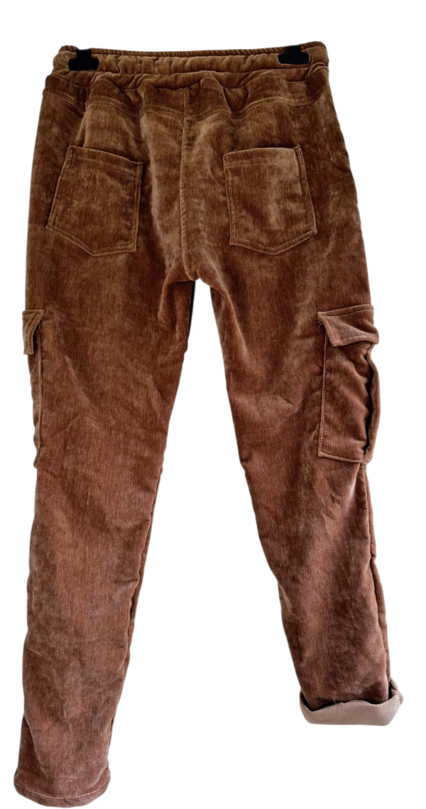 Pantalon Femme cargo velours Caramel – Taille Unique 36 au 42