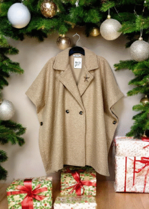 Manteau Poncho Femme Camel