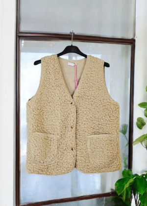 Gilet Laine Bouclée Beige