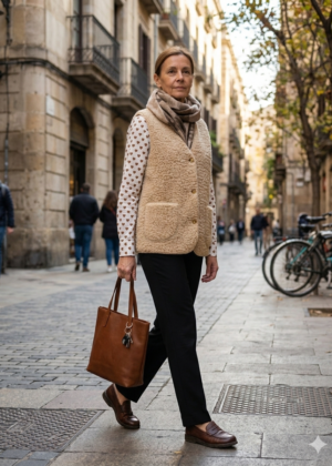Gilet Laine Bouclée Beige