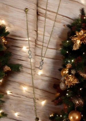 Parure de Bijoux infini Collier et Bracelet dorés