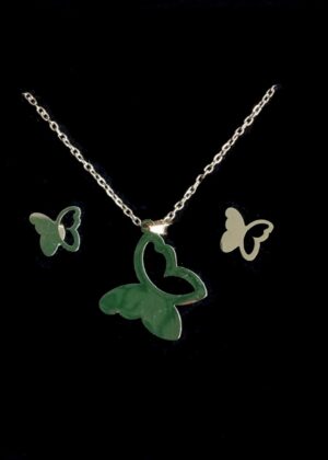 Parure de Bijoux Papillon couleur dorée