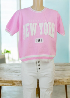 Pull d’été Femme en Maille inscription " New York"