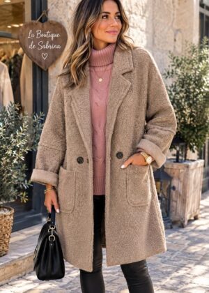 Manteau Femme Élégant Coupe Droite