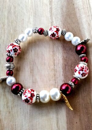 Bracelet Artisanal Passion Fleurie Perles en céramique