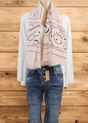 Foulard imprimé bandana chic rose