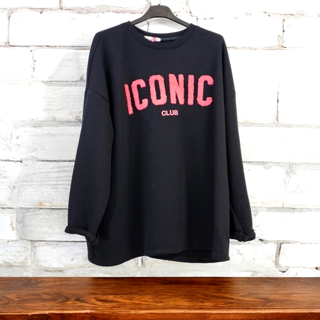Pull Femme Noir « ICONIC Club »