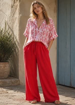 Chemisier Rouge Femme