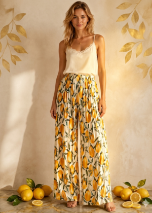 Pantalon Palazzo Citron jaune