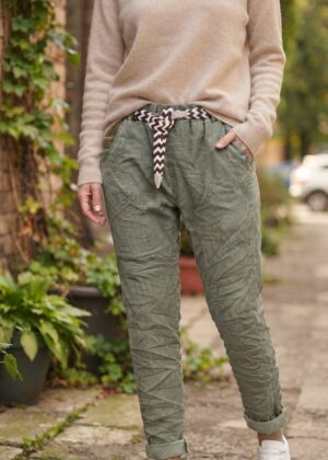Pantalon stretch femme vert d’eau