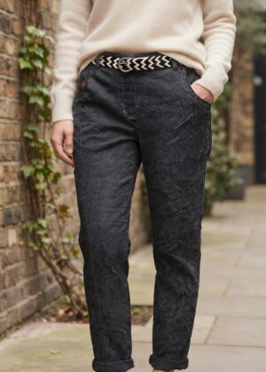 Pantalon Stretch noir pour femme avec ceinture